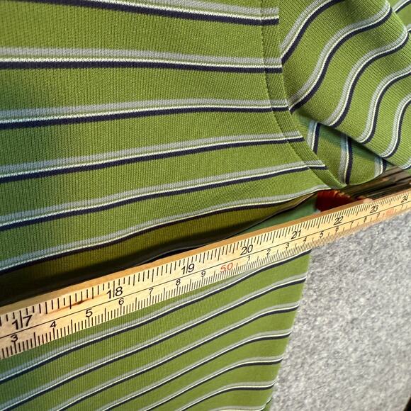 Under Armour Shirt Mens XL Green Striped Polo Short Sleeve Performance - Picture 7 of 9